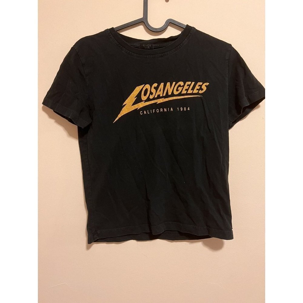 LOS ANGELES Women's classic black short top with an inscription  Size M